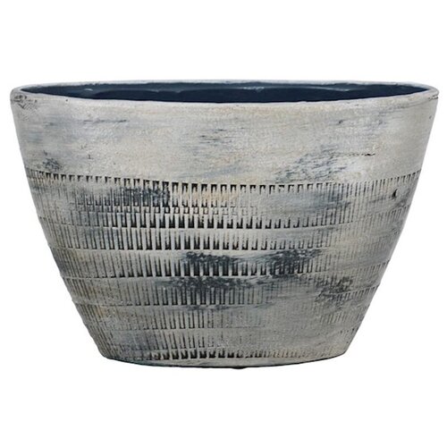 Floran Pot silves ovaal 33x13x22 blwgrijs