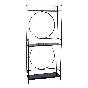 PTMD Getla Smokey dark glass Cabinet black metal