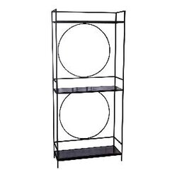 PTMD Getla Smokey dark glass Cabinet black metal