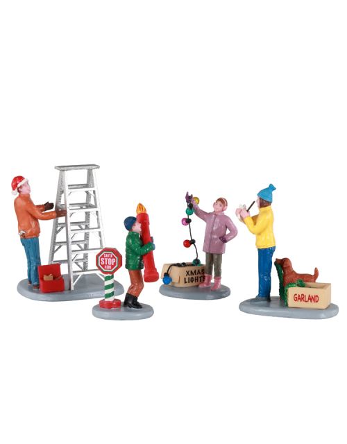 Lemax Getting Ready To Decorate, Set Of 4