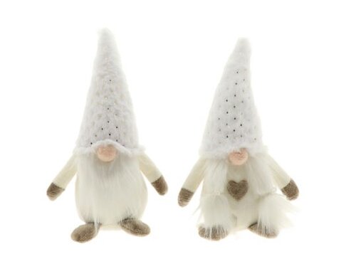 Gnoom boy girl l13b9h25cm wit 2st