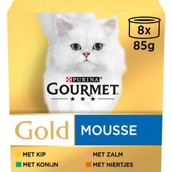Gourmet Gold mousse kip&zalm&konijn 8x85g
