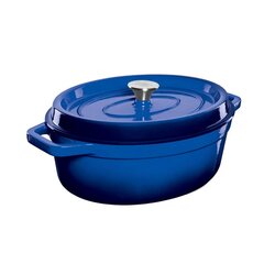 Grand Feu Geëmailleerd gietijzeren casserole - ovaal 5,6 ltr. - blauw
