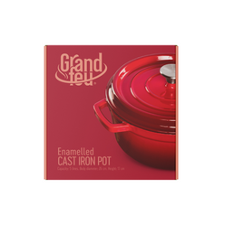 Grand Feu Geëmailleerde gietijzeren braadpan - 3,5 ltr. - rood - afbeelding 2