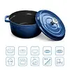 Grand Feu Geëmailleerde gietijzeren braadpan - 4,7 ltr. - blauw