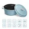 Grand Feu Geëmailleerde gietijzeren braadpan - 4,7 ltr. - licht blauw - afbeelding 1