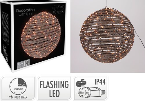 H&S BAL HANGDECO WW LED 35CM - afbeelding 1