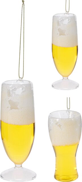 H&S BIERGLAS HANGDECO 11CM 2ASS - afbeelding 1