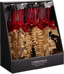 H&S BLAD HANGDECO 25CM 3ASS GOUD - afbeelding 2