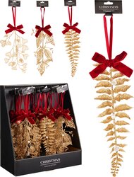 H&S BLAD HANGDECO 25CM 3ASS GOUD - afbeelding 1