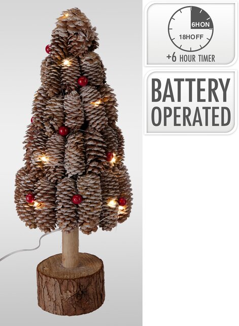 H&S BOOM DENNENAPPEL 15LED 40CM - afbeelding 1