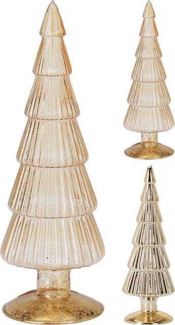 H&S Boom Glas 34Cm Goud 2Ass