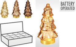H&S BOOM GLAS MET LED 11CM 3ASS - afbeelding 1