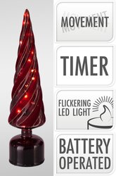 H&S BOOM GLAS TWINKEL 33CM BURGUND - afbeelding 1