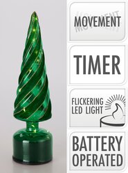 H&S BOOM GLAS TWINKEL 33CM GROEN - afbeelding 1