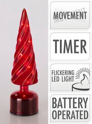 H&S BOOM GLAS TWINKEL 33CM ROOD - afbeelding 1