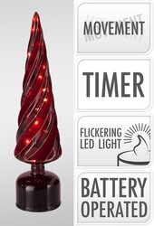 H&S BOOM GLAS TWINKEL LED 39CM BUR - afbeelding 1