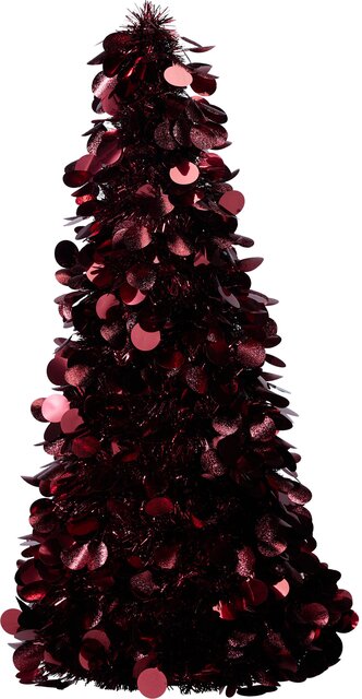 H&S BOOM TINSEL 60CM DONKER ROOD