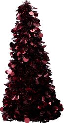 H&S BOOM TINSEL 60CM DONKER ROOD
