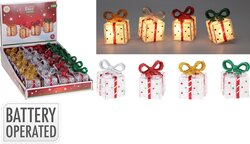H&S CADEAU MET GLITTER EN LED 75MM - afbeelding 1