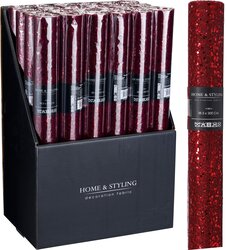 H&S DECOSTOF 38X200CM BURGUNDY - afbeelding 1