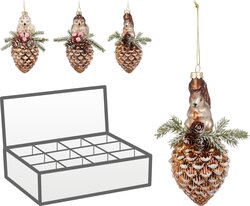 H&S Dennenappel Kerstbal 7X14Cm 3A