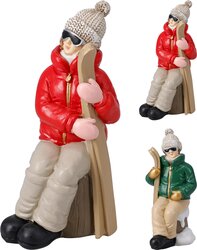 H&S FIGUUR MET SKIES 9X7X15CM 2ASS - afbeelding 1