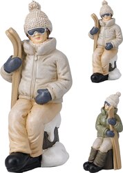 H&S FIGUUR MET SKIS 9X7X15CM 2ASS - afbeelding 1