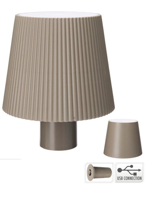 H&S Flessen Lamp 10X8Cm Taupe 2Ass