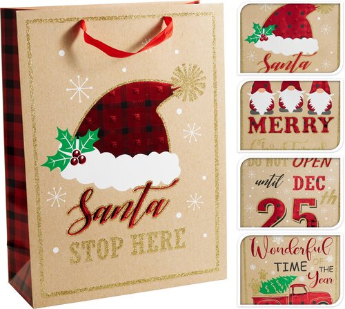 H&S GESCHENKTAS KERST GROOT 4ASS - afbeelding 1