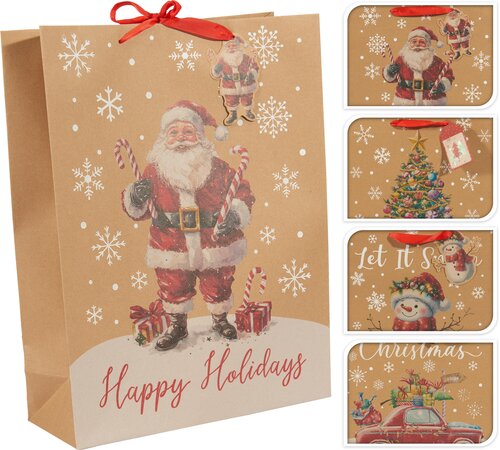 H&S GESCHENKTAS KERST GROOT 4ASS - afbeelding 1