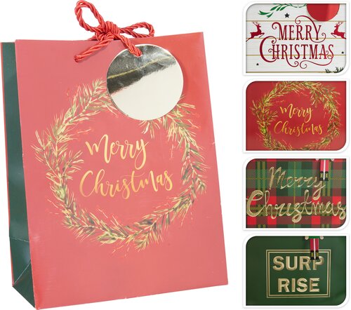 H&S GESCHENKTAS KERST KLEIN 4ASS - afbeelding 1