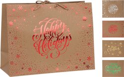 H&S Geschenktas Kerst Medium 4Ass