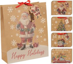 H&S GESCHENKTAS KERST MEDIUM 4ASS - afbeelding 1