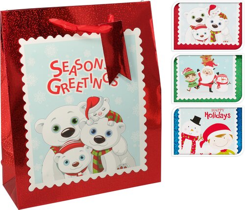 H&S GESCHENKTAS MEDIUM 3ASS X-MAS - afbeelding 1