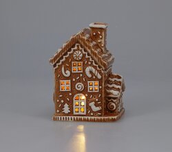 H&S GINGERBREAD HUIS LED 12CM 4ASS - afbeelding 7
