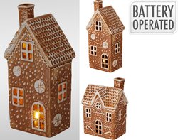 H&S GINGERBREAD HUIS LED 19CM 2ASS - afbeelding 1