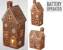 H&S GINGERBREAD HUIS LED 20CM 2ASS - afbeelding 1