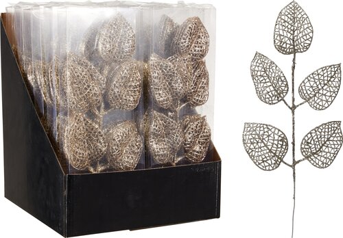 H&S GLITTER TAK 8S 31CM CHAMPAGNE - afbeelding 1