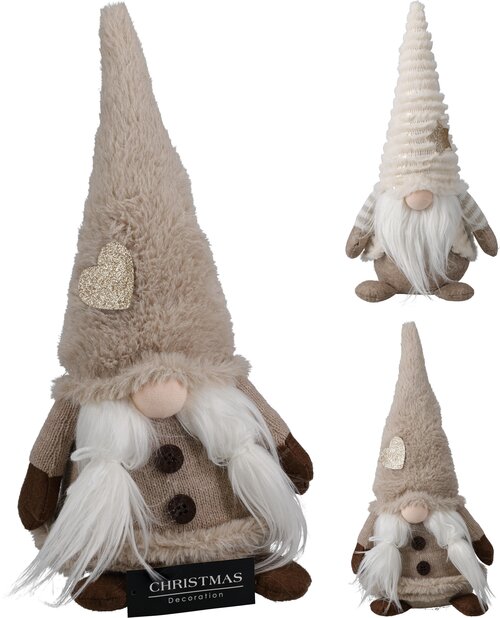 H&S GNOME 42CM BEIGE 2ASS D - afbeelding 1