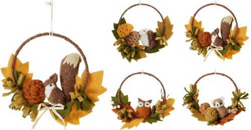 H&S HERFST RING M DIER 15CM 4ASS - afbeelding 1