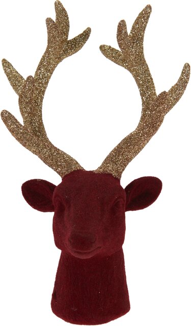H&S HERT HOOFD 22CM BURGUNDY KL