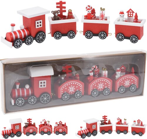 H&S HOUTEN TREIN 25CM 2ASS DES - afbeelding 1