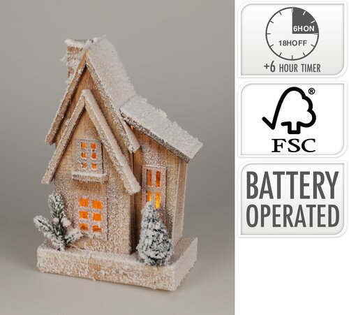 H&S HUIS MET LED SNEEUW FINISH - afbeelding 1