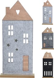H&S Huis Vilt 38Cm 3Ass Kl Grijs