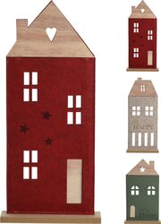 H&S Huis Vilt 38Cm 3Ass Rd/Gr/Brn