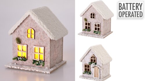H&S HUIS VILT M LED 17X14X20CM 2AS - afbeelding 1