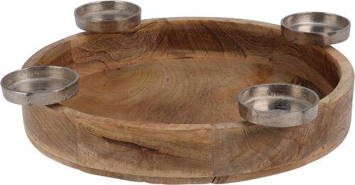 H&S KAARSEN KRANS 40CM HOUT