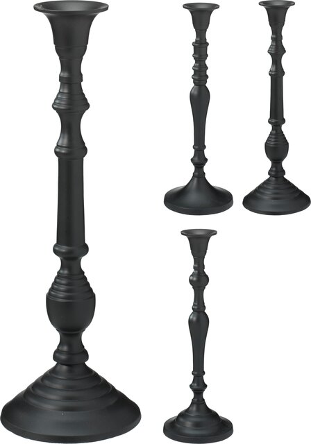 H&S KANDELAAR 29CM ZWART 4ASS - afbeelding 1