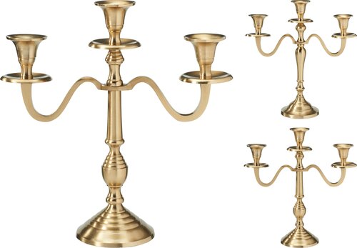 H&S KANDELAAR 30CM GOUD 2ASS - afbeelding 1